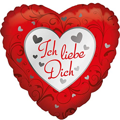 Karaloon F81205P Folienballon Ich Liebe Dich I 46 cm I Romantische Herzballons mit viel Gefühl I Helium Ballons I Luftballons Hochzeit & Valentinstag