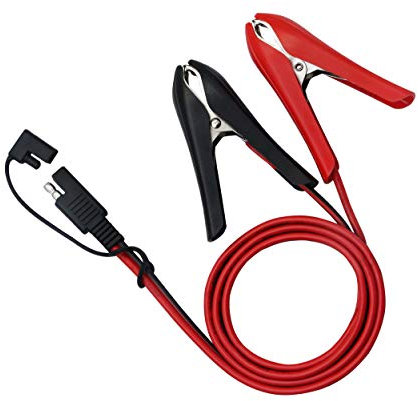 CERRXIAN 1M / 3.3Ft Solarbatteriestecker SAE auf Krokodillinie, Vollkupfer, kräftiger SAE-Kopf, rot + schwarzer Krokodilklemme