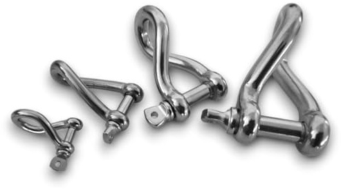 Seilwelt 6mm 4 Stück Edelstahl Schäkel gedreht für Drahtseile AISI 316 V4A