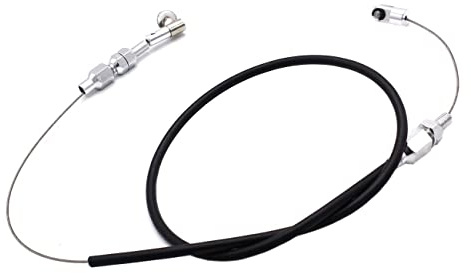 GSKMOTOR 24 Universal Adjustable Throttle Cable Assembly - Black Braided Stainless Steel Housing