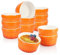 COM-FOUR® 12x bol à ailettes de ragoût - Moules allant au four en orange - bol à crème brûlée - bol à dessert de 185 ml chacun