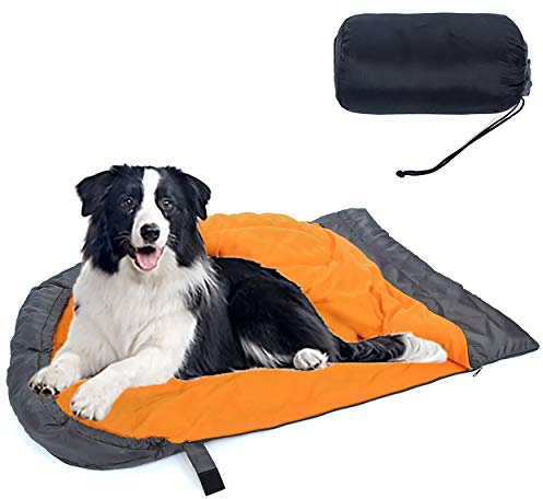 OROOTL Hundebett-Schlafsack für Haustiere, wasserdicht, warm, für Hunde, Camping, Camping, Wandern, Rucksackreisen, für drinnen und draußen