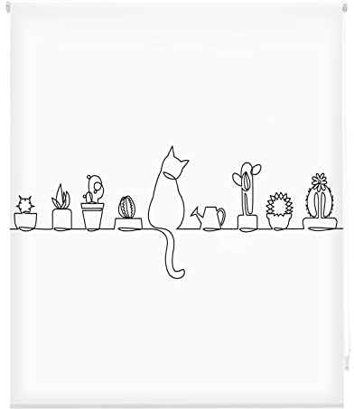 Blindecor Transluzentes Rollo mit Digitaldruck für Küche - Katze, Rollo 150 x 180 cm, Polyester, Umweltfreundlich
