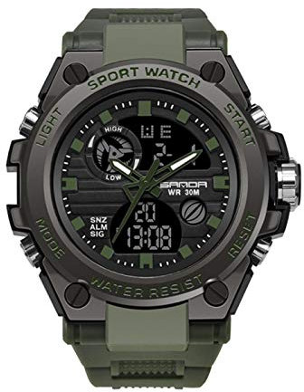 JTTM Herren Uhren Digitaluhr Männer Militär Sportuhr Nachtleuchtende Wasserdicht Armbanduhren Mann Multifunktions Digital Uhr (Schwarz),Army Green