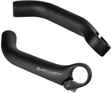 FIFTY-FIFTY Bike Bar Ends, Mountain Bike Handlebar Ends, Aluminium Alloy MTB Bicycle Bar (Black)