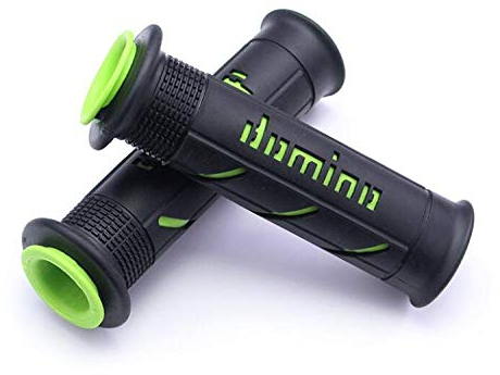 Manopole in gomma per manubrio moto da strada, sportbike, naked, tourer, sportbike, moto2, moto3, premoto3, moto4, moto5 (verde)