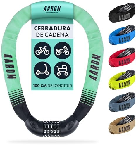 AARON Lock One candado de Bicicleta con código numérico de 5 dígitos, Alto Nivel de Seguridad, para Bicicleta eléctrica, Bicicleta de montaña, Bicicleta de Trekking, Bicicleta de Carretera (Verde)