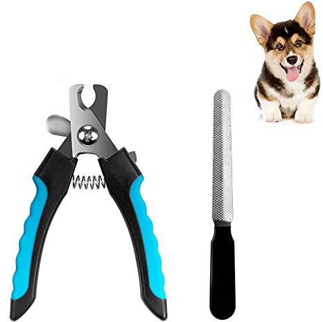 DDSHUN Dog Nail Clippers for Large, Medium and Small Breed Pet Nail Clipper Suitable for Dogs, Cats, Pets, Rabbits and Guinea Pigs With Safety Lock and Protective Guard to Avoid Over Cutting - Blue