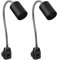 ledscom.de 2 Stück Steckdosenleuchte/Leselampe WAIKA, Schwanenhals, Schalter, schwarz, 1x GU10 max. 60W