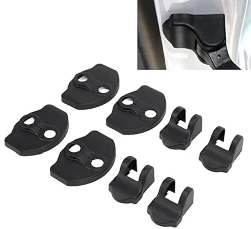 8 Pieces Car Door Lock Latches Cover Protector Car Door Lock Protector Cap Cover Kit ABS Black Replacement for Tesla Model 3