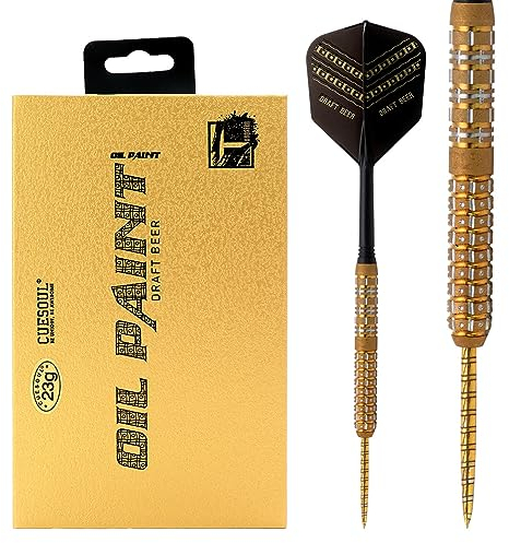 CUESOUL Draft Bier 23g Stahlspitze 90% Tungsten Dart Set mit Ölfarbe Finish und vereinheitlichenden ROST Flights