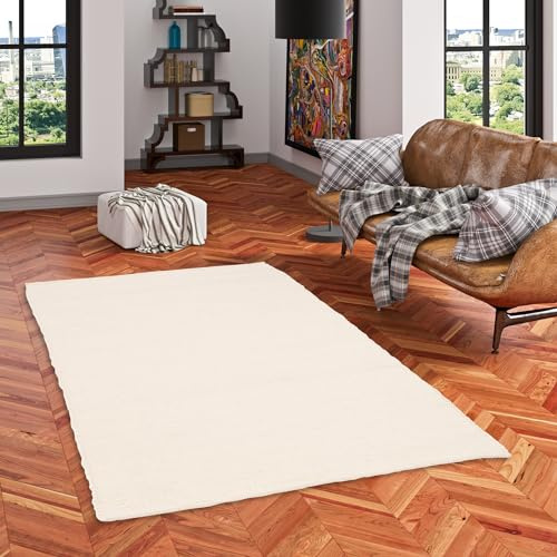 Pergamon Natur Teppich Wolle Handgewebt Alaska Natur Wollweiss