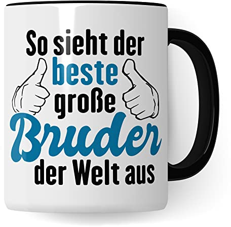 Tasse großer Bruder So sieht der beste große Bruder der Welt aus Spruch Brüder Schwester Geburtstagsgeschenk Geschenkidee Geschwister lustig Humor Kaffee-Becher