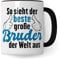 Tasse großer Bruder So sieht der beste große Bruder der Welt aus Spruch Brüder Schwester Geburtstagsgeschenk Geschenkidee Geschwister lustig Humor Kaffee-Becher