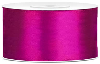 25 Meter Satinband Fuchsia 50mm Schleifenband Satin Dekoband Fuchsie Geschenkband Tischdeko Stoffband Blumenband Hochzeit Band Fuchsia Schleife 5cm