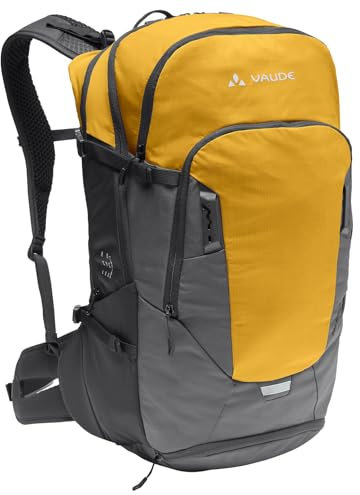 VAUDE Bike Alpin 30+5 Liter- Mountainbike-Rucksack für Mehrtagestouren - mit belüftetem Netzrücken Burnt Yellow