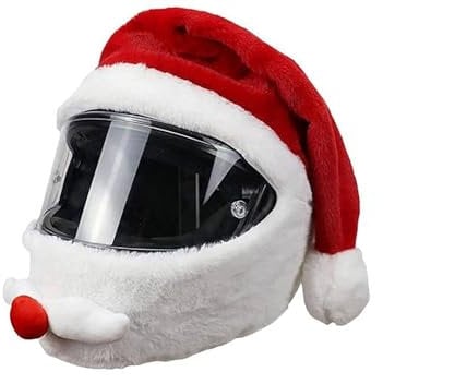 Yeeda Stoff-Cover Für Motorradhelm, Motorrad Helm Abdeckung Santa Claus Weihnachtsmütze, Zubehör Für Motorradhelme