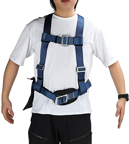 Fauitay Fallschutzgeschirr, Absturzsicherung Dachdecker Set, Auffanggurt, 1.8m, Blau, Polyester/100%