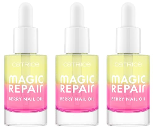 Catrice Magic Repair Berry Nail Oil, Mehrfarbig, pflegend, reparierend, transluzent, acetonfrei, vegan, ohne Mikroplastikpartikel, ohne Parabene, 3er Pack (3x8ml)