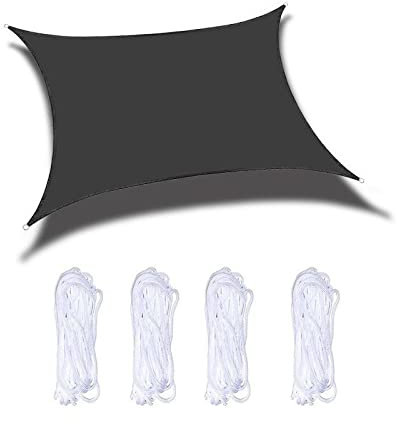 Patio Party Parasol de Plage, Voile quadrilatère imperméable épaissie, Auvent Anti-Ultraviolet, Noir, 4X4M, Bloc UV d'auvent imperméable