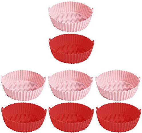INNAL Toaster Oven Toaster Oven 6 Pcs Air Fryer air fryer insert oven baking pan air fryer silicone kitchen sils Silicone Liners Non Non Stick Baking Trays Non Stick Baking Trays (Red,pi