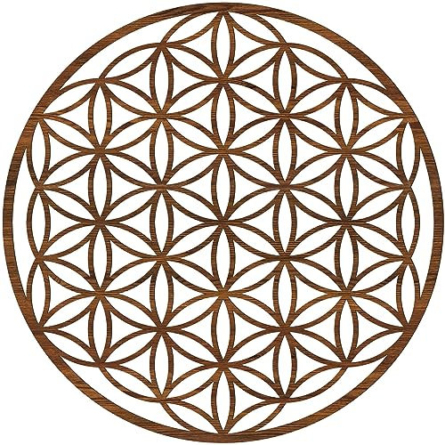 Blume des Lebens Wandbild aus Holz (Ø 20/21,5/26,88/39/43/49cm) (21,5 cm, Ulme)
