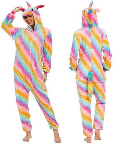 JONRRYIN Pigiama Adulti Animali, Pigiama Intero Costume Uomo Donna Adulto Bambini, Cosplay Onesie Carnevale Tuta Unisex Adulti per Feste