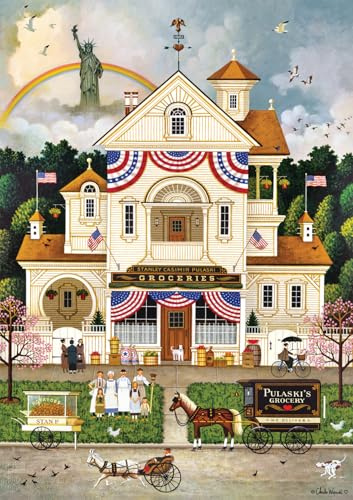 Buffalo Games - Charles Wysocki – Lady Liberty's Independence Day Enterprising – 500-teiliges Puzzle für Erwachsene, herausforderndes Puzzle – fertige Größe 21,25 x 15,00