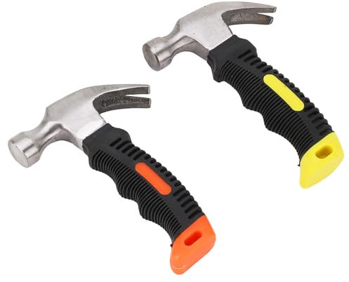 2 Pièces Marteau à Griffes en Acier au Carbone de 11.4 Oz avec Poignée Antivibration à Coussin D'air, Marteau à Clous pour le Travail du Bois, Bricolage