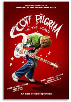 Filmposter Scott Pilgrim vs The World für Schlafzimmer, ästhetische Leinwandkunst, Wanddekoration, 30 x 45 cm
