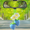 Winmany 2PCS Cute Car Mirror Hanging Accessories Crochet Strawberry Flower Plant Hanging Ornament Handmade Knitted Rear View Pendant Interior Aesthetic Decoration (2, Blue, 28cm/11)