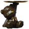BLOOOK Statue Skulptur,Bär Figur Dekorative Tablett,Bären Skulpturen mit Dekotablett,Teddy Bär Deko Figuren Schlüsselschale,Dekoschale für Dessert Kosmetik Schmuck Kerzen (Braun (B))