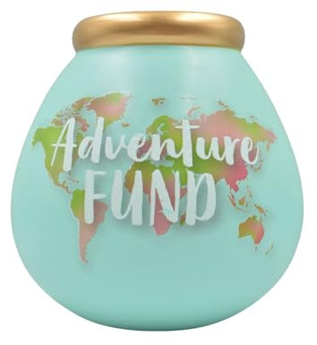 Handcrafted Adventure Fund World Map design Save And Smash Ceramic Money Box Eco Freindly & Recyclable Piggy Bank Decorative Gift and Save for Self Care & Holdiays