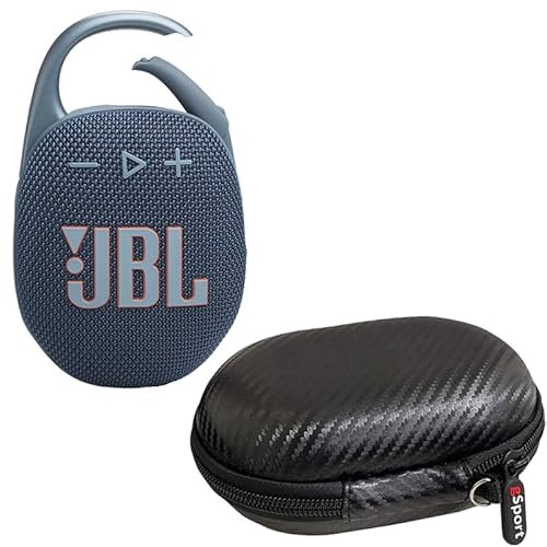 JBL Clip 5 Ultra Portable Bluetooth Speaker Bundle with gSport Case (Blue)
