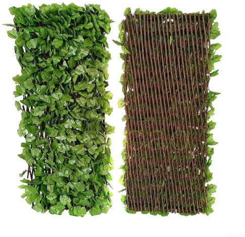 Künstlicher Efeu-Sichtschutzzaun, Gartensichtung, UV-geschützt, künstliche Hecke, Rolle, Dekoration für den Außenbereich, Gartenwand (#2)