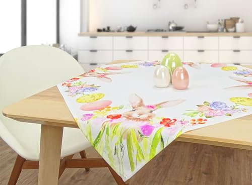 Tischdecke mit Ostermotiv Bedruckt (80 x 80cm, Osterhase)
