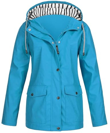 Wind Und Regenjacke Damen Wasserdicht Atmungsaktiv Leichte Regenjacke Damen Mit Kapuze Übergangsjacke Softshelljacke Damen Fahrradjacke Regenmantel Damen Reißverschluss Outdoorjacke Wanderjacke