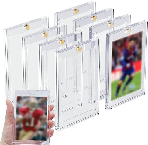 8PCS 35PT Magnetischer Kartenhalter, Magnetic Card Holder Sammelkarten Hüllen UV-Schutz, Transparent Karten Rahmen Kartenhüllen Schutzhüllen für Magic, MTG, Sport, Baseball, Fußball