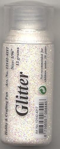 Glitter Shaker with Shaker Insert, Fine, 15 g, Assorted Colours (Pearl White)