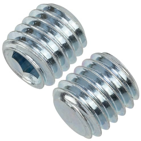 AERZETIX - NV18884 - Juego de 12 Tornillos prisioneros sin cabeza M5x5mm con punta plana - huella HEX2.5 a 6 lados hueca - en acero - color plata