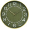 HZDHCLH 30cm Modern Quartz Lautlos Wanduhr Arabisch Ziffer Schleichende Sekunde ohne Ticken für Dekoration Wohnzimmer, Küche, Büro, Schlafzimmer (Goldenes Grün)