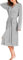 NLAND Peignoir Femme Léger Robe de Chambre Longue Col en V Doux et Confort Sortie de Bain Légère Vêtements de Nuit(Gris,M)