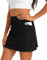 Oyamiki Athletic Wanderrock Damen mit Hose Kurz Outdoor Lässig Yoga Sports Tennisrock Hoher Taille Elastisch Golf Rock Schwarz L