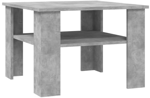 Myheimly Couchtisch Beistelltisch Wohnzimmertisch Kaffeetisch Sofatisch Tisch Telefontisch Betongrau 60x60x42 cm Holzwerkstoff