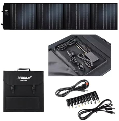 Sonnenkollektor 100W DEDRA, mobilen Solarpanel, Leistung 100W, vier monokristallinen Solarzellen, nützlich bei Outdoor-Ausflügen oder Camping, leicht zu transportieren, LED, Schutzart: IP65