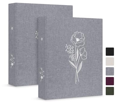 Lanpn Ringbuch Basic DIN A6 2 Stück, Leineneinband Ringbuch Ordner A6 mit 6 Ringe hält A6 Papier für Zuhause Büro Schule Journaling Sammlungen (Grau)