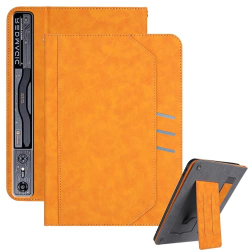 XFDSFDL® Schutzhülle für Nubia Red Magic Gaming Pad Pro NP03J (10,9 Zoll) PU Leder Hülle Tragbarkeit Schlüsselband Brieftasche mit Ständer Taschen Kartenfächern Ledertasche Braun