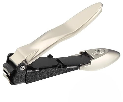 Nail Clipper with Catcher | Razor-Sharp | Heavy Duty | Self-Collecting Nail Cutters | Ergonomic Lever | Keeps Fingernails and Toenails Impeccably Manicured | Pack of 1 (Champagne Gold)