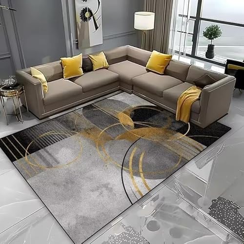 JGGXHM Nordische geometrische abstrakte Wohnzimmerteppiche, Schlafzimmerdekoration, Zuhause, große Teppiche, Garderobe, waschbare Matte für den Boden (160 x 220 cm)