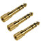 TriLink Adattatore per Cuffie [Rame Placcato Oro] da Jack 6.35mm maschio a Jack 3.5mm femmina Stereo Audio (3 pezzi), colore ORO